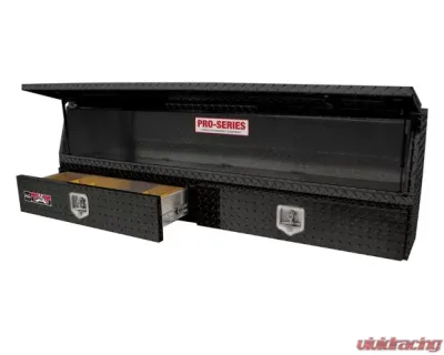 Westin Automotive Brute Pro-Series Tool Box Aluminum Contractor TopSider 90in with Drawers and Doors - 80-TBS200-90D-BD