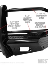 Westin HDX Bandit Front Bumper Ram Front 2010-2018                                     - 58-31175 - Image 7