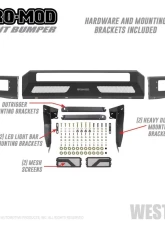 Westin Pro-Mod Front Bumper Toyota Tacoma Front 2016-2020                                     - 58-41045 - Image 5