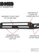 Westin Pro-Mod Front Bumper GMC Sierra Front 2022                                     - 58-41225 - Image 7