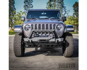 Westin WJ2 Stubby Front Bumper w/ LED Light Bar Mount Jeep Wrangler JL 2018-2019