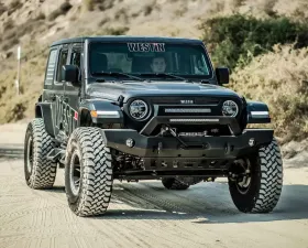 Westin WJ2 Full Width Front Bumper w/ LED Light Bar Mount Jeep Wrangler 2018-2020