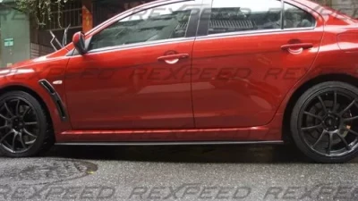 Rexpeed Type-1 Carbon Fiber Side Skirt Extensions Mitsubishi EVO 10                                     - R110C - Image 3