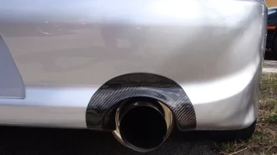 Rexpeed Carbon Fiber Exhaust Shield USDM Mitsubishi EVO 8-9                                     - R115 - Image 2