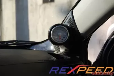 Rexpeed Carbon Fiber A-Pillar Pod 52mm RHD Mitsubishi EVO 10 - R127