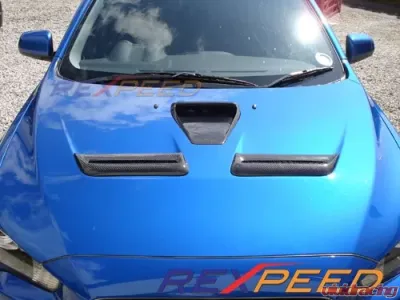 Rexpeed Carbon Fiber Twin Bonnet Vents Mitsubishi EVO 10 - R133