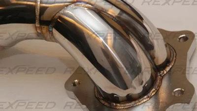 Rexpeed Stainless Steel 3" Downpipe Mitsubishi EVO 10                                     - R153 - Image 2
