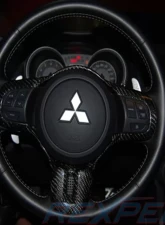 Rexpeed Carbon Fiber Steering Wheel Cover Mitsubishi EVO 10                                     - R165 - Image 2