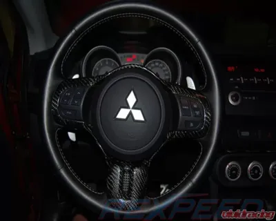 Rexpeed Carbon Fiber Steering Wheel Cover Mitsubishi EVO 10 - R165