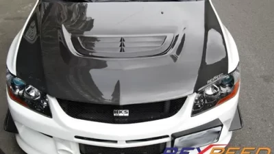 Rexpeed Carbon Fiber Hood Center Vent Mitsubishi EVO 8-9                                     - R53 - Image 3