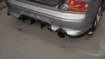 Rexpeed D-Style Carbon Fiber Rear Bumper Extensions Mitsubishi Evolution VII | VIII                                     - R62 - Image 2