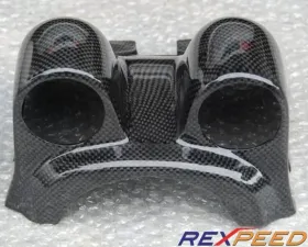 Rexpeed Carbon Fiber Steering Wheel Gauge Pod Dual Mitsubishi EVO 7-9