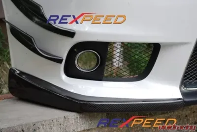 Rexpeed Carbon Fiber Front Lip Spoiler Cover Mitsubishi EVO 10 - R91
