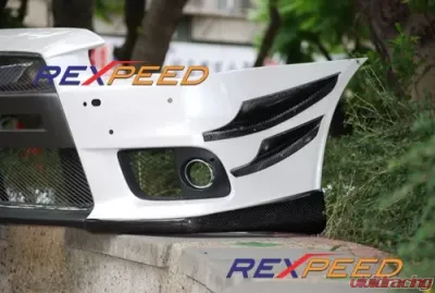 Rexpeed Carbon Fiber Front Lip Spoiler Cover Mitsubishi EVO 10 - R91