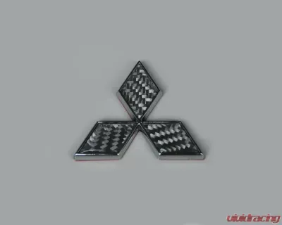 Rexpeed Silver Carbon Fiber Mitsubishi Emblem 5x5cm - S23