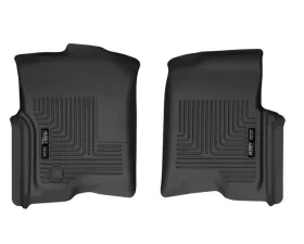 Husky Liners Front Floor Liners for 2017-2021 Ford F-250, Black, Rubber