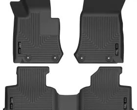 Husky Liners Front & 2nd Seat Floor Liners for Mercedes-Benz GLC300 2017-2022, Black, Durable Rubber