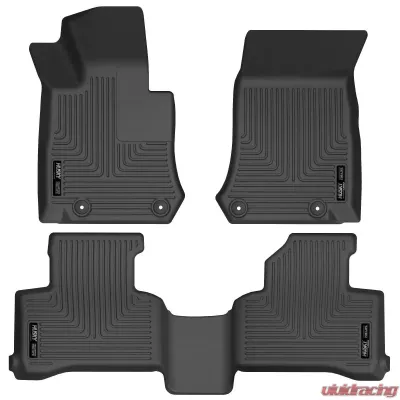 Husky Liners Front & 2nd Seat Floor Liners for Mercedes-Benz GLC300 2017-2022, Black, Durable Rubber - 99391