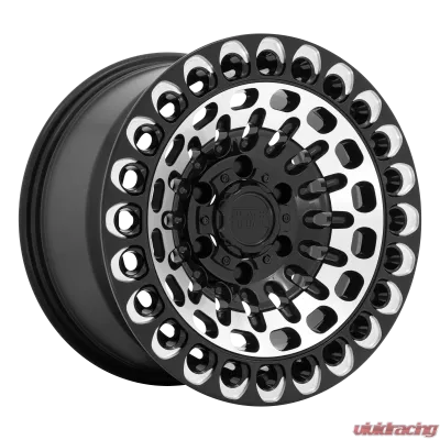 Black Rhino Labyrinth Wheel 17x9.5 6x120 +12mm Gloss Black w/Machined Face & Milling - 1795LBY126120B67