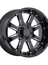 Black Rhino Sierra Gloss Black w/ Milled Spokes Wheel 17x9 5x127|5x5 -12mm CB78                                     - 1790SRA-25127B78 - Image 2