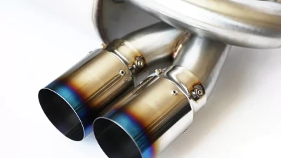 Status Gruppe Titanium Blued Finish 3.14" 80mm Single Wall Tips SCZA Rear Muffler Section 3 BMW E46 M3 2001-2006                                     - BMWE46M3SCZARMTIB80 - Image 6