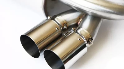 Status Gruppe Titanium Raw Finish 3.14" 80mm Single Wall Tips SCZA Rear Muffler Section 3 BMW E46 M3 2001-2006                                     - BMWE46M3SCZARMTIR80 - Image 6