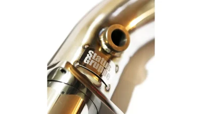 Status Gruppe Polished Stainless Steel S55 Race Downpipes w/ Bellow Add-On BMW M3 | M4 F8X M4 2015-2020                                     - SGS55DPSSWB - Image 4
