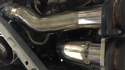 Status Gruppe Polished Stainless Steel S55 Race Downpipes w/ Bellow Add-On BMW M3 | M4 F8X M4 2015-2020                                     - SGS55DPSSWB - Image 6