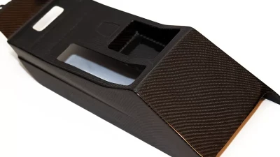 Status Gruppe SCZA CSL Carbon Fiber Center Console 2x2 with Ebrake Boot RHD Version BMW E46 M3 2000-2006                                     - SGTE46CSLCC2X2REB - Image 3