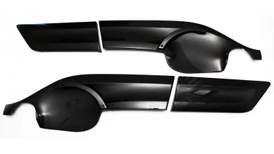 Status Gruppe 2x2 Carbon Fiber CSL Door Panel Inserts Custom Color Handles with Rear Speaker BMW 2000-2006                                     - SGTE46CSLDP2x2CCY - Image 7
