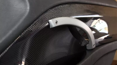 Status Gruppe 2x2 Carbon Fiber CSL Door Panel Inserts Custom Color Handles with Rear Speaker BMW 2000-2006                                     - SGTE46CSLDP2x2CCY - Image 4