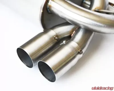 Status Gruppe Stainless Steel 3 1/4" 83mm Single Wall Tips Rear Muffler Section 3 V1 BMW E46 M3 2001-2006 - SGTE46M3RMV1SS83