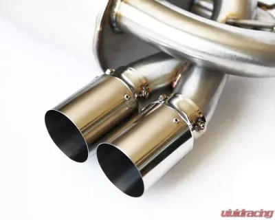 Status Gruppe Titanium Raw Finish 3.14" 80mm Single Wall Tips Rear Muffler Section 3 V1 BMW E46 M3 2001-2006 - SGTE46M3RMV1TR80
