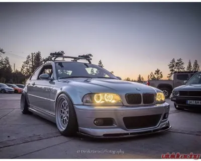 Status Gruppe "HRTG" Front Lip Spoiler - Un-Cut Version w/  Splitter 2x2 CF BMW E46 M3 2001-2006 - SGE46M3HRTGFLFRP2x2U