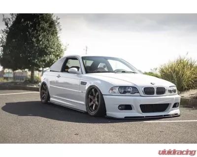 Status Gruppe "HRTG" Front Lip Spoiler - Un-Cut Version w/  Splitter 2x2 CF BMW E46 M3 2001-2006 - SGE46M3HRTGFLFRP2x2U