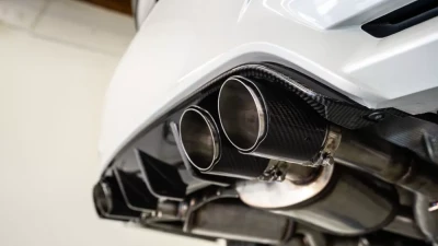 Status Gruppe Exhaust System Mid|Rear Section w/ Valves CF Tips (90mm) BMW F8X M3|M4 2015-2018                                     - SGF8XESMRWCF - Image 7