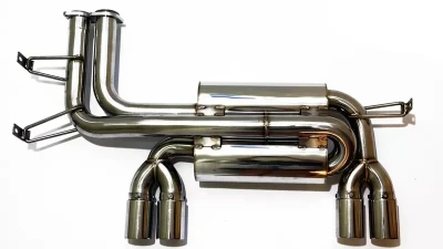 Status Gruppe Titanium Blued Finish 3.14" 80mm Single Wall Tips Rear Muffler Section 3 V1 BMW E46 M3 2001-2006                                     - SGTE46M3RMV1TB80 - Image 2
