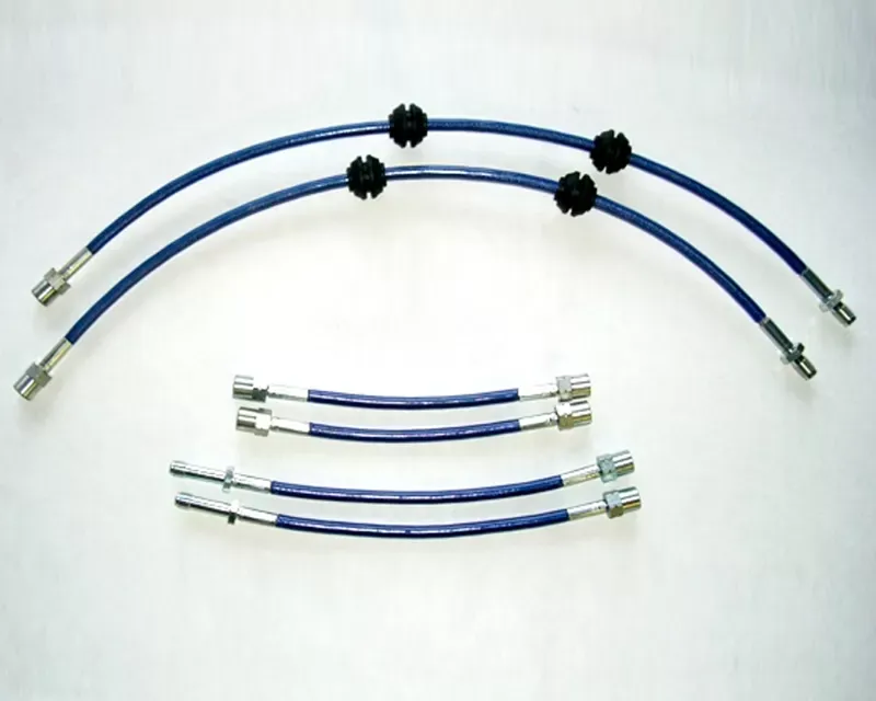 Evolution Racewerks Blue Stainless Steel Braided Brake Lines Standard Kit BMW 128i 09-14 - BM-BRK001BL2