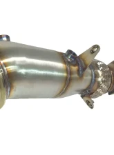Evolution Racewerks Sports Series 4-Inch 200 Cell High Flow Catted Downpipe Polished Finish BMW X3 28i N20 11-16                                     - BM-EXH008PCAT - Image 2