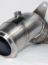 Evolution Racewerks Sports Series 4-Inch 200 Cell High Flow Catted Downpipe Brushed Finish BMW 535i N55 11-16                                     - BM-EXH009SCAT - Image 2