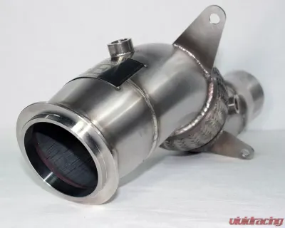 Evolution Racewerks Sports Series 4-Inch 200 Cell High Flow Catted Downpipe Brushed Finish BMW 535i N55 11-16 - BM-EXH009SCAT
