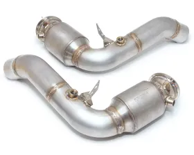 Evolution Racewerks Sports Series 4-Inch 200 Cell High Flow Catted Downpipe Polished Finish BMW X6M S63TU 15-18