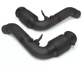 Evolution Racewerks Sports Series 4-Inch 200 Cell High Flow Catted Downpipe Thermal Coated Black Finish BMW X6M S63TU 15-18
