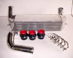 Evolution Racewerks Competition Anodized Black Finish with Polished Piping Basic Front Mount Intercooler Kit BMW 135i N54 2008