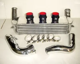 Evolution Racewerks Competition Anodized Black Finish with Polished Piping Standard Front Mount Intercooler Kit BMW 135i N54 2008