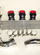 Evolution Racewerks Competition Anodized Black Finish with Polished Piping Standard Front Mount Intercooler Kit BMW 135i N54 2008                                     - BM-FMIC001BP2 - Image 3