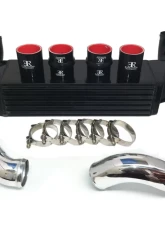 Evolution Racewerks Sports Anodized Black Finish Finish with Polished Piping Basic Front Mount Intercooler Kit BMW 535i E60 N54 08-10                                     - BM-FMIC004BP1 - Image 3