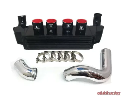 Evolution Racewerks Sports Anodized Black Finish Finish with Polished Piping Basic Front Mount Intercooler Kit BMW 535i E60 N54 08-10 - BM-FMIC004BP1
