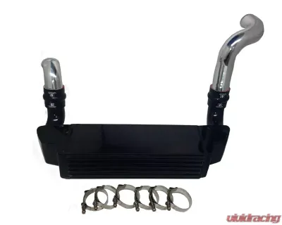 Evolution Racewerks Sports Anodized Black Finish Finish with Polished Piping Basic Front Mount Intercooler Kit BMW 535i E60 N54 08-10 - BM-FMIC004BP1