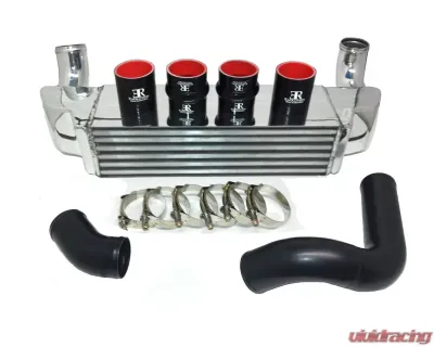 Evolution Racewerks Sports Polished Finish with Black Anodized Piping Basic Front Mount Intercooler Kit BMW 535i E60 N54 08-10 - BM-FMIC004PB1